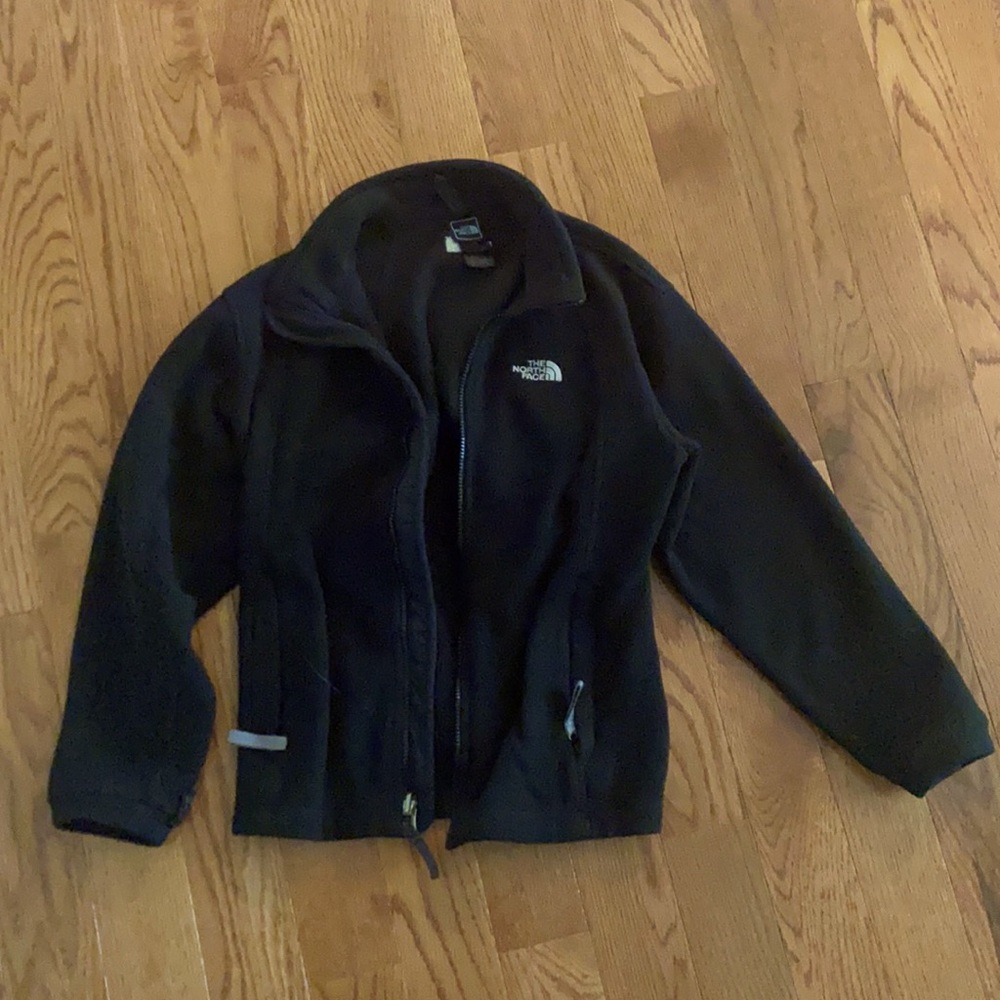 North face black fleece jacket